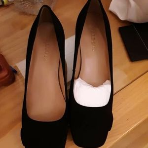 Black suede Talbots Bow Block heels